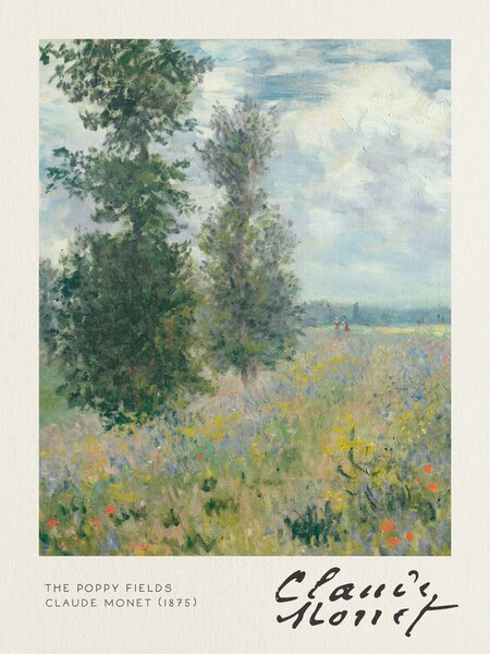 Riproduzione The Poppy Fields - Claude Monet