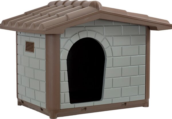 MP BERGAMO Cuccia per Cani con Tetto Inclinato in Plastica Riciclata 79x56x60h cm colore Verde - 21.02ECOMR07VE18