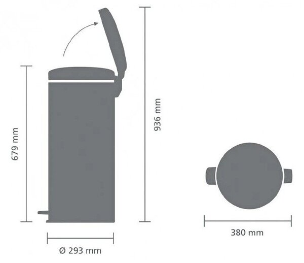 Cestino per la spazzatura bianco in acciaio con pedale 30 l NewIcon – Brabantia