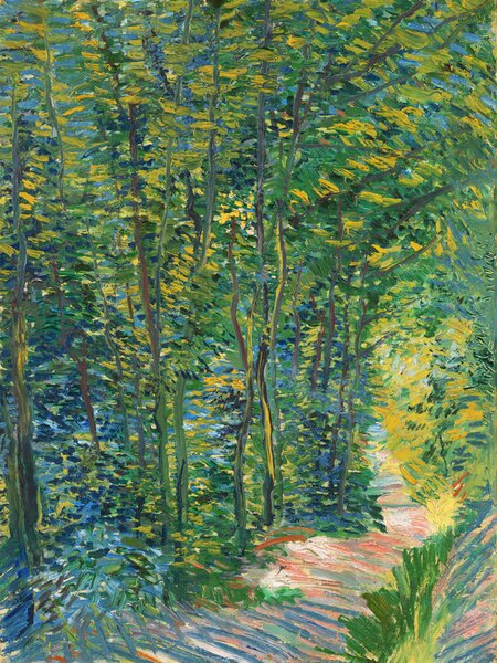 Riproduzione A path in the woods, Vincent van Gogh