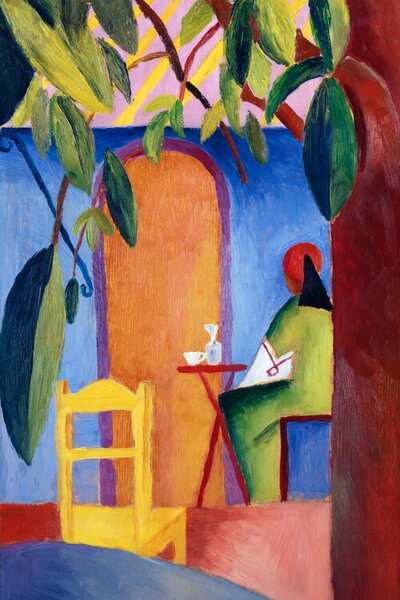 Riproduzione Turkish Cafe No 2 Abstract Bistro Painting - August Macke, (26.7 x 40 cm)