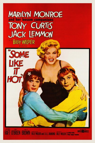 Riproduzione Some Like it Hot Ft Marilyn Monroe Vintage Cinema Retro Movie Theatre Poster Iconic Film Advert