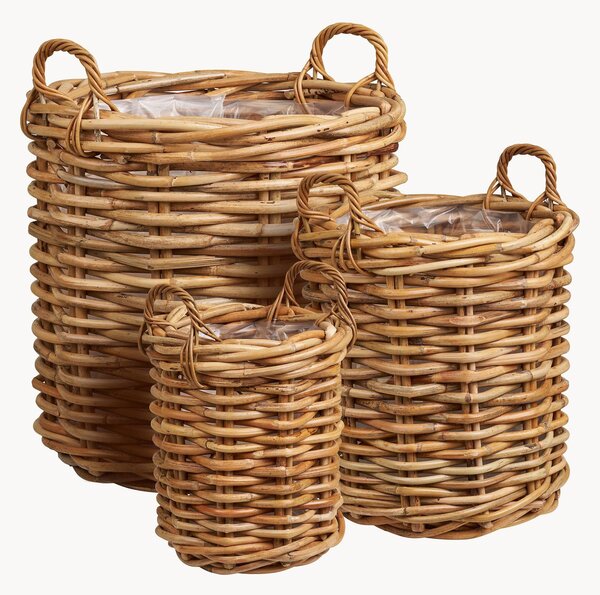 Set di 3 cestini in rattan Burton