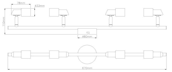 Globo 57385-4 - Faretto LED KINLEY 4xGU10/3W/230V