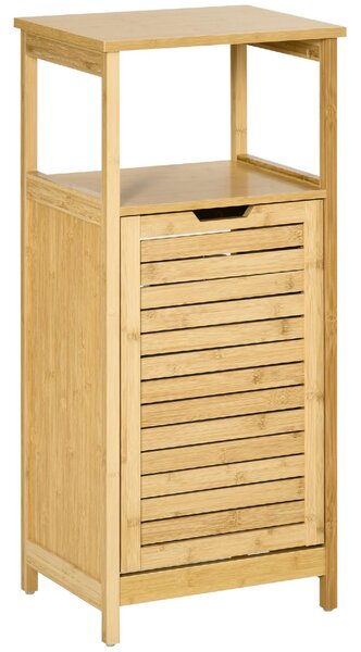 DecHome Mobiletto Bagno con Cesto Multiuso per Bucato e Giocattoli in MDF e Bamb 40x30x86.5cm