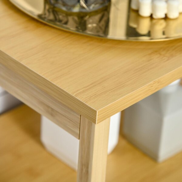 DecHome Mobiletto Bagno con Cesto Multiuso per Bucato e Giocattoli in MDF e Bamb 40x30x86.5cm