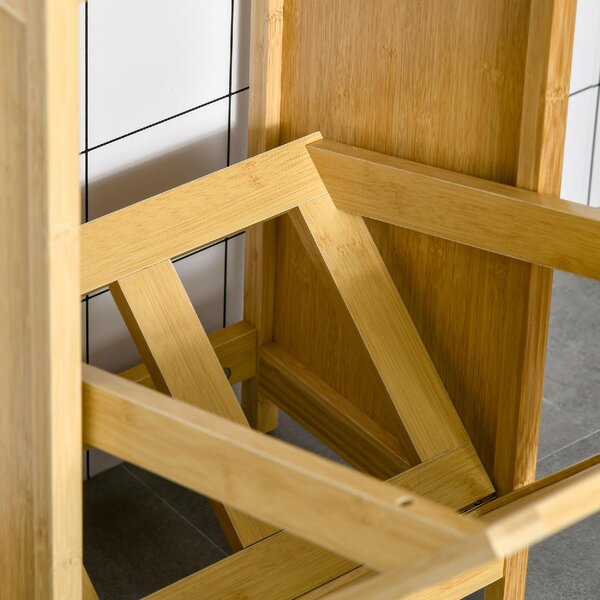 DecHome Mobiletto Bagno con Cesto Multiuso per Bucato e Giocattoli in MDF e Bamb 40x30x86.5cm