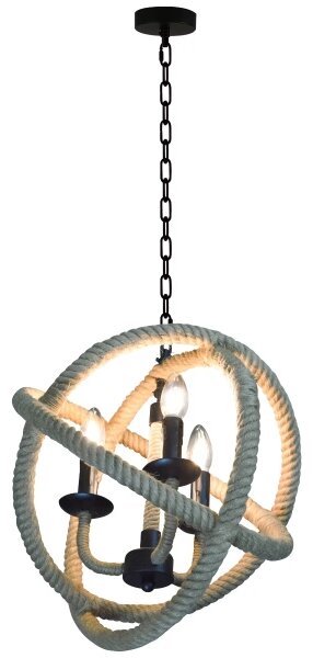 Lampadario a sospensione con catena ROPE GLOBO 3xE14/10W/230V