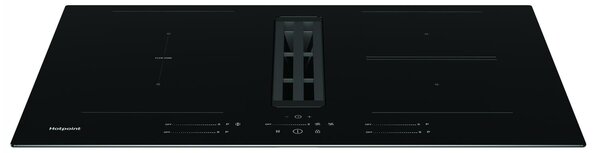 Hotpoint Ariston Piano Cottura Induzione con Cappa Integrata Aspirante 4 Fuochi Larghezza 82 cm in Vetroceramica colore Nero - TVH80FB01