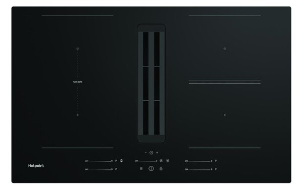 Hotpoint Ariston Piano Cottura Induzione con Cappa Integrata Aspirante 4 Fuochi Larghezza 82 cm in Vetroceramica colore Nero - TVH80FB01