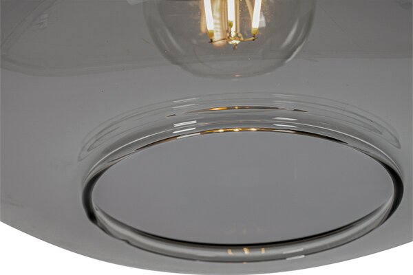 Lampada a sospensione di design nera con vetro oro e fumé - Kyan