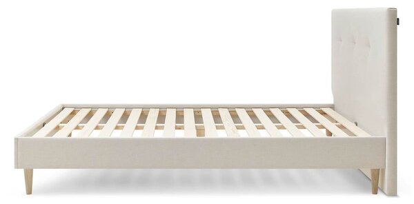 Letto matrimoniale imbottito beige con griglia 160x200 cm Tory - Bobochic Paris