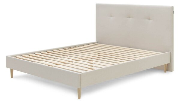 Letto matrimoniale imbottito beige con griglia 160x200 cm Tory - Bobochic Paris
