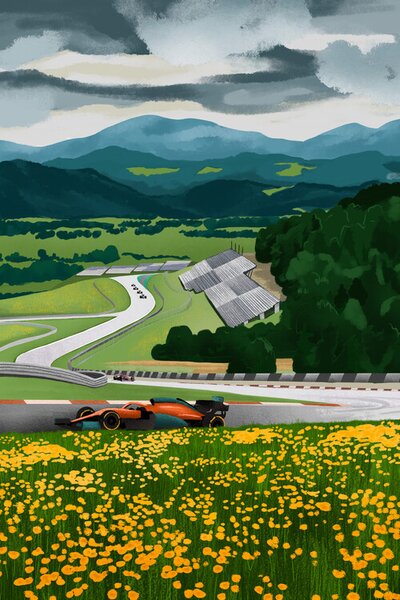 Illustrazione Racetrack of Austria, Goed Blauw