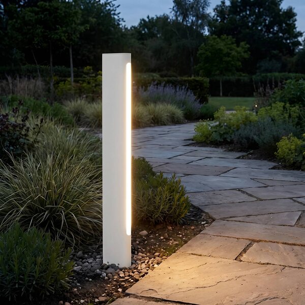 Lampione a LED Lucande Celiora, altezza 80 cm, grigia, IP65 Celiora, Alluminio / Grigio / Zincato, Alluminio, Moderno