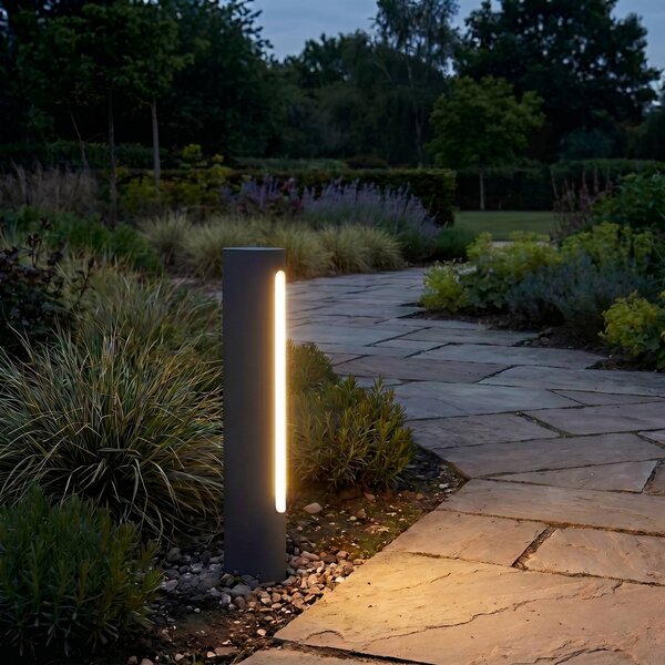 Lampione a LED Lucande Celiora, altezza 45 cm, antracite, IP65 Celiora, Nero, Alluminio, Moderno