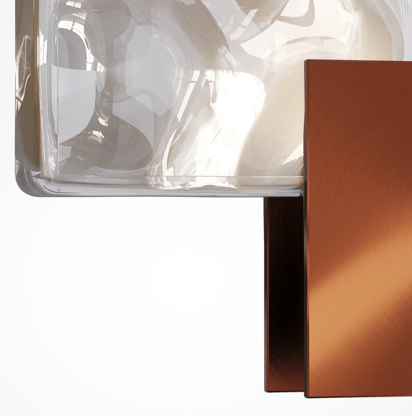 Maytoni Lampada a sospensione in vetro Quadro, Crema / Ambra, Soggiorno / Sala da pranzo, Vetro, Moderno, Lampada a sospensione