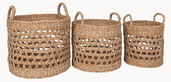 Set di 3 cestini in fibra naturale Balok