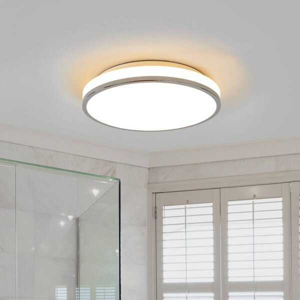 Plafoniera Lyss Lindby, Bianco / Opale, Bagno, Vetro, Moderno, Plafoniera