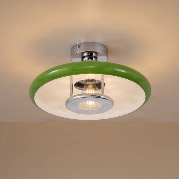 Plafoniera soffitto Branford Lindby, dimmerabile, Verde, Soggiorno / Sala da pranzo, Metallo, Vintage, Plafoniera
