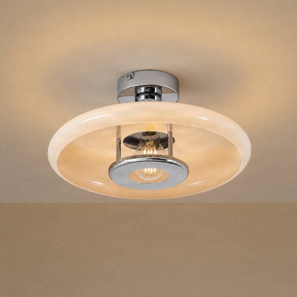 Plafoniera soffitto Branford Lindby, dimmerabile, Crema / Ambra, Soggiorno / Sala da pranzo, Metallo, Vintage, Plafoniera
