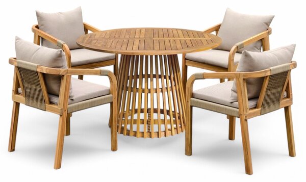 Garden Point mobili da giardino in legno di acacia Osaka per 6 persone
