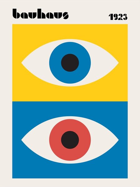 Illustrazione Bauhaus Eyes Abstract, Retrodrome, (30 x 40 cm)
