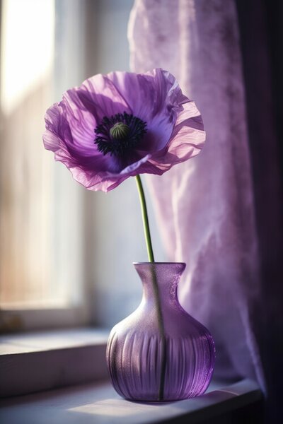 Fotografia Purple Poppy In Vase, Treechild