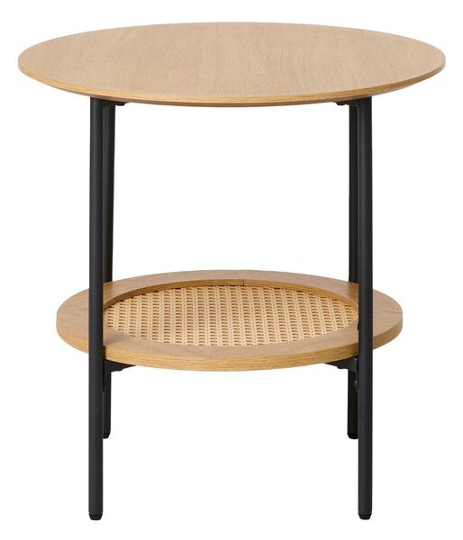 Tavolino rotondo con effetto rovere ø 50 cm Pensacola – Unique Furniture