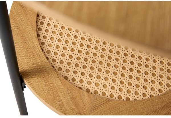 Tavolino rotondo con effetto rovere ø 50 cm Pensacola – Unique Furniture