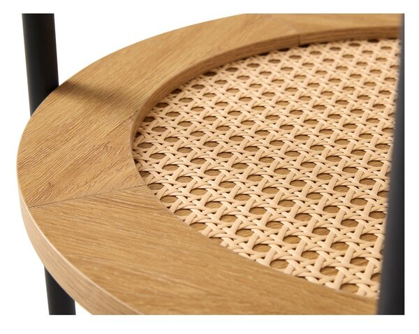 Tavolino rotondo con effetto rovere ø 50 cm Pensacola – Unique Furniture