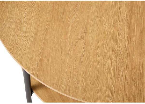 Tavolino rotondo con effetto rovere ø 50 cm Pensacola – Unique Furniture