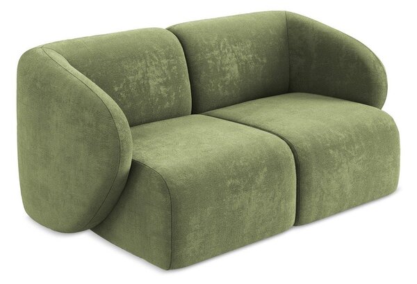 Divano verde con rivestimento in ciniglia 174 cm Lani – Makamii