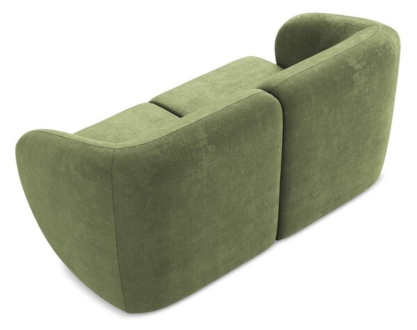 Divano verde con rivestimento in ciniglia 174 cm Lani – Makamii