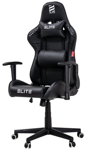 Sedia da gaming Elite | Sedia da ufficio ergonomica - Sedia da scrivania - Sedia da gaming racing per PC - Sedia da gaming - Poltrona da gaming - Poggiatesta - Sedia (nera)