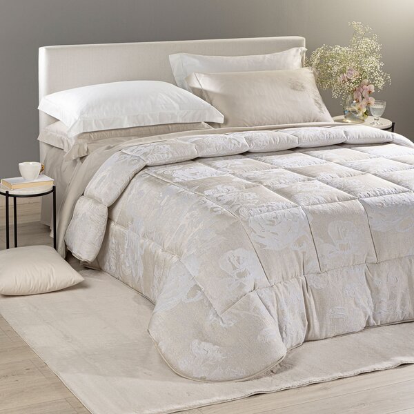 Trapunta MATRIMONIALE Rosier AVORIO Raso Jacquard Caleffi