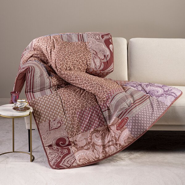 Plaid Scaldotto 130X170 Panther MAUVE Cotone Pettinato Caleffi