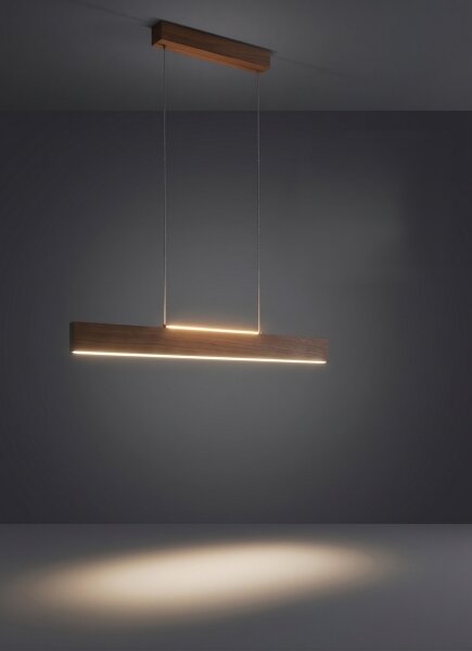 Eglo 39346 - Lampadario a sospensione con cavo CLIMENE LED/17W/230V + LED/4,2W noce