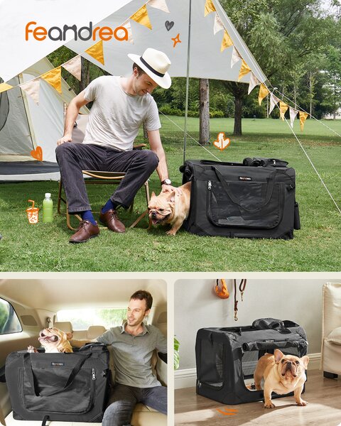 Feandrea trasportino pieghevole per cani, trasportino per cani, taglia S, borsa per cani, tessuto Oxford