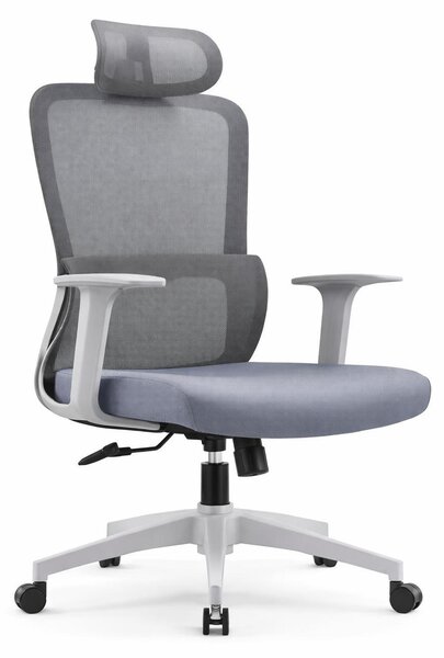 Sedia da ufficio ergonomica con schienale in rete, poggiatesta e braccioli