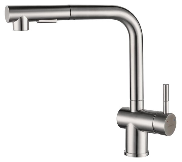 Rubinetto da cucina, girevole a 360°, design estensibile, finitura spazzolata, attacco G3/8