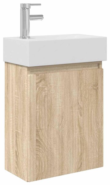 Mobile bagno con rubinetto Rovere Sonoma 45,5 x 22,5 x 84 cm