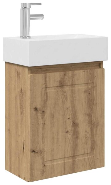Mobile bagno con rubinetto Rovere Artigianale
