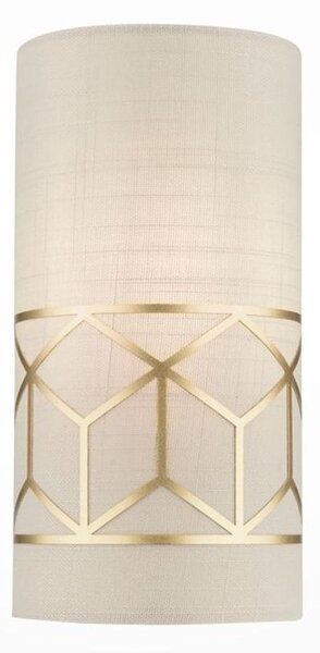 MESSINA PICCOLA APPLIQUE IN TESSUTO DI LINO CON DETTAGLI IN METALLO ORO ALTEZZA 24 CM LAMPADINA ATTACCO E14