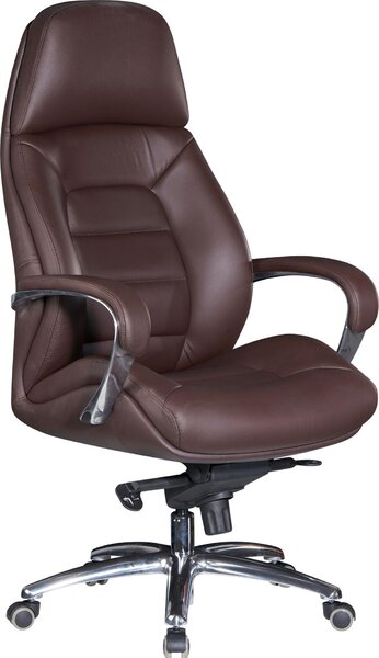 Sedia da ufficio in pelle marrone fino a 120 kg | Amstyle
