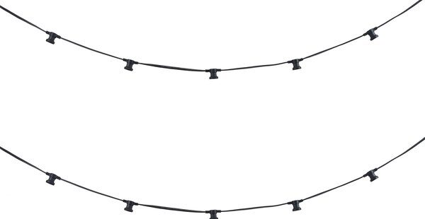 Catena luminosa collegabile nera con spina, 6m 10 luci, IP64 - Lubber