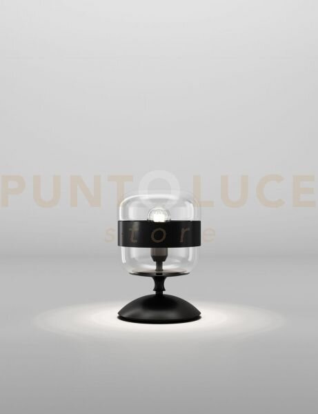 Futura lampada da tavolo p cristallo nero montatura nero opaco 1 lu