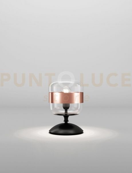 Futura lampada da tavolo p cristallo rame montatura nero opaco 1 lu