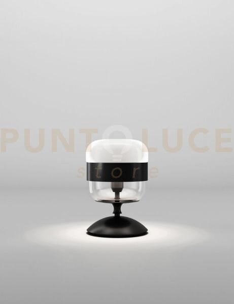 Futura lampada da tavolo p bianco nero montatura nero opaco 1 luce 