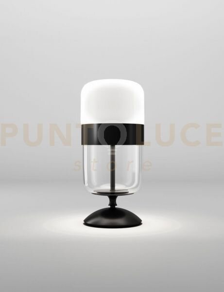 Futura lampada da tavolo m bianco nero montatura nero opaco 1 luce 